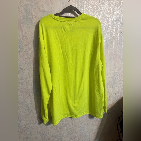 Wrangler Workwear Neon Green Long Sleeve Safety Tee, Poly/Cotton Blend, Sz XL - Picture 2 of 8